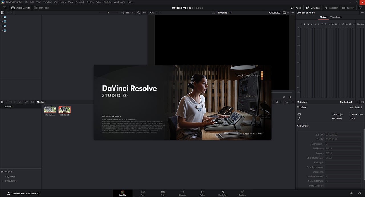 다빈치 리졸브 스튜디오
